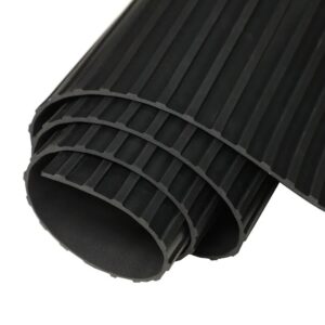 ALFOMBRA-PISO ACANALADA GOMA N 3mmx1000mmx10m CON RALLADO FINO BASE TELA C IMP. m